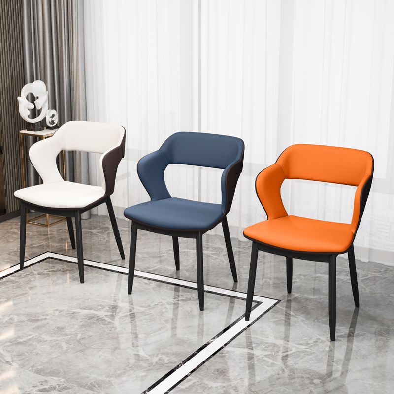 Industrial Style Dining Chair Armless Dining Chair with Metal Legs for Kitchen