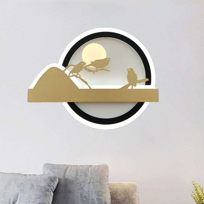 Luminaire mural arrondi or Oriental Style LED LED MUR MUR MURAL LEUR AVEC MOTEUR D'OIGINE