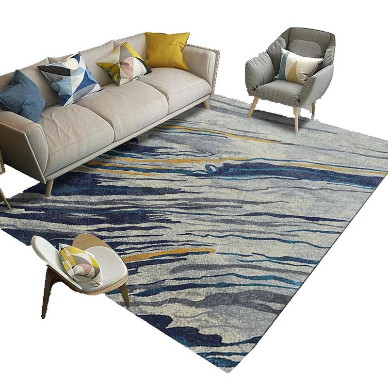 Luxury Living Room Rug Multi Color Geometric Area Rug Polypropylene Easy Care Machine Washable Carpet