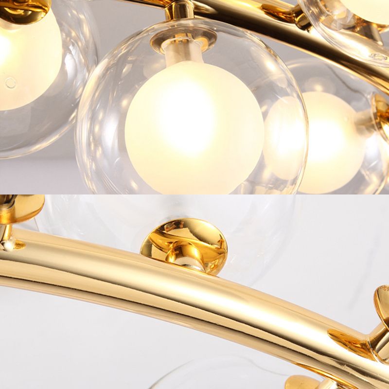Ultra-modern Globe-Shaped Hanging Chandelier Glass Suspension Lighting with Hanging Cord for Living Room