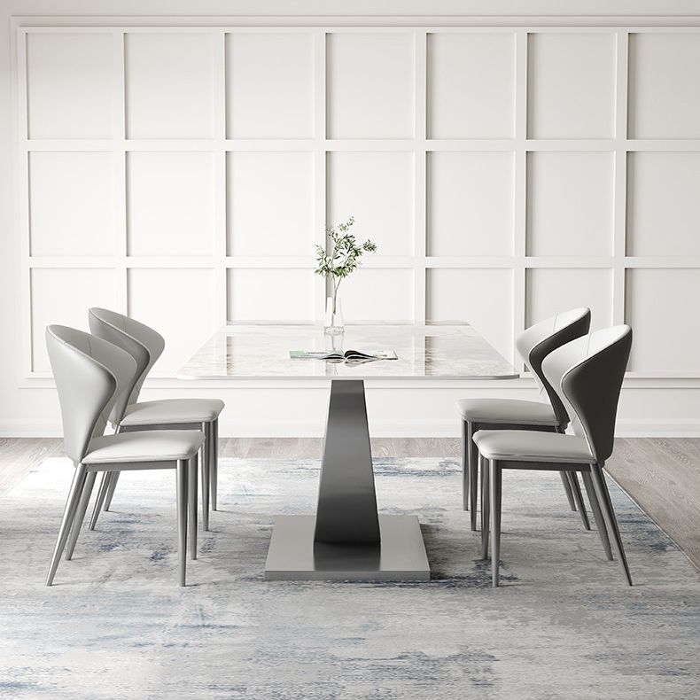 Industrial Dinner Table Stone Rectangle Dining Site Table for Dining Room
