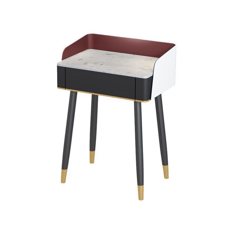 Contemporary Stone Top Makeup Vanity Desk with Wooden Drawer