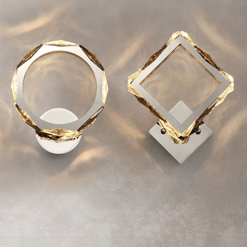 Modern Style Wall Mount Lamp LED with Crystal Shade for Bedroom