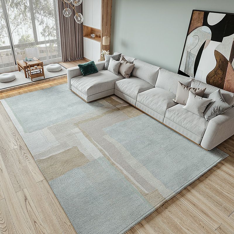 Pink Nordic Rug Polyester Color Piece Rug Non-Slip Backing Rug for Living Room