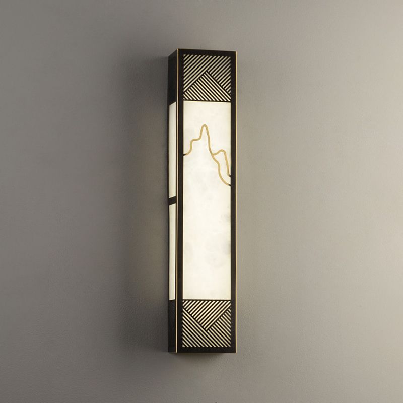 Lámpara de metal de 1 luz de 1 luz moderna de luz rectangular para sala de estar para sala de estar