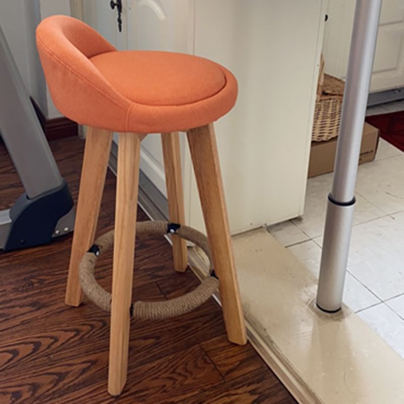 Contemporary Rubberwood Home Stool Footrest Upholstered Bar Stools