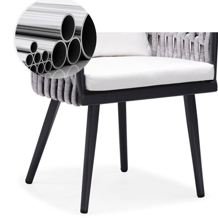 Boho Style 1/5/7 Pieces Dining Set Stone Dining Table Set with Metal Legs for Outdoor