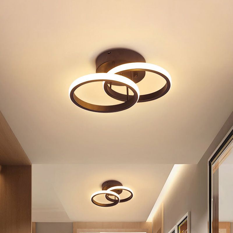 Luz de techo de metal con iluminación empotrada LED de estilo contemporáneo para dormitorio