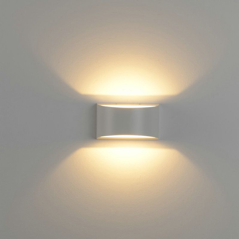 Contemporary Style Half-Cylinder Wall Mounted Light Metal 2 Lights Wall Washer Sconce in White