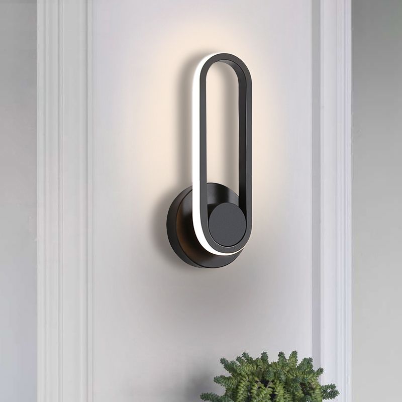 Acrylic Oval LED Wall Sconce in Modern Concise Style Aluminium Rotatable Wall Lamp for Bedroom