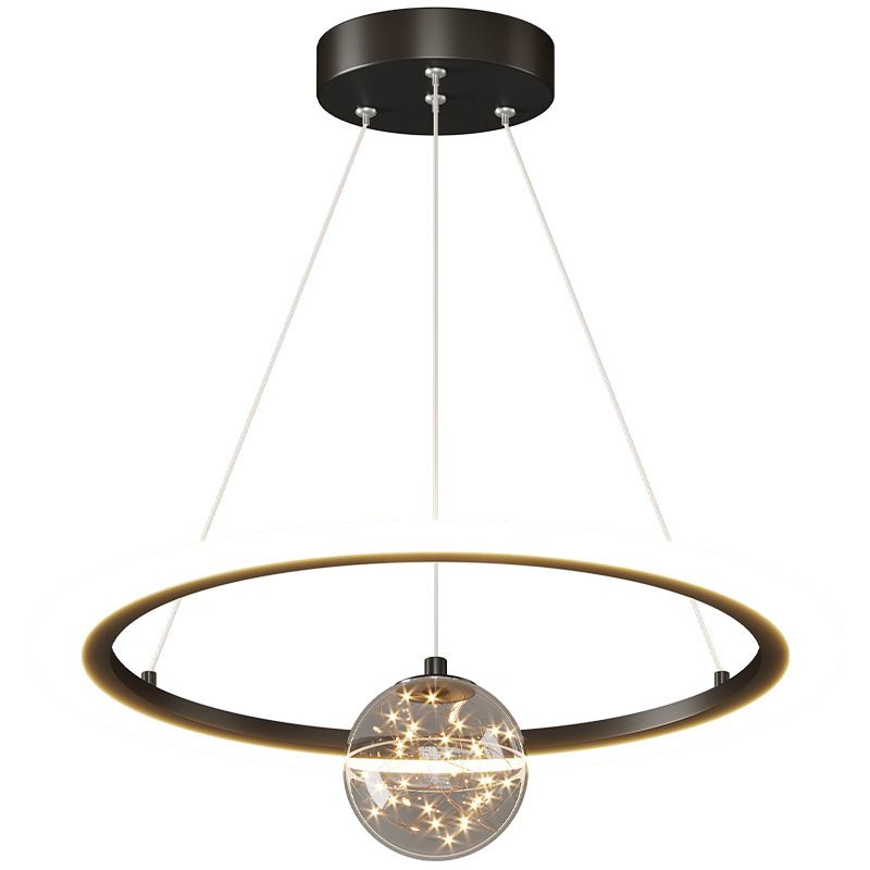 Multi Lights Ring Pendant Chandelier Modern Style Metal Hanging Lamps