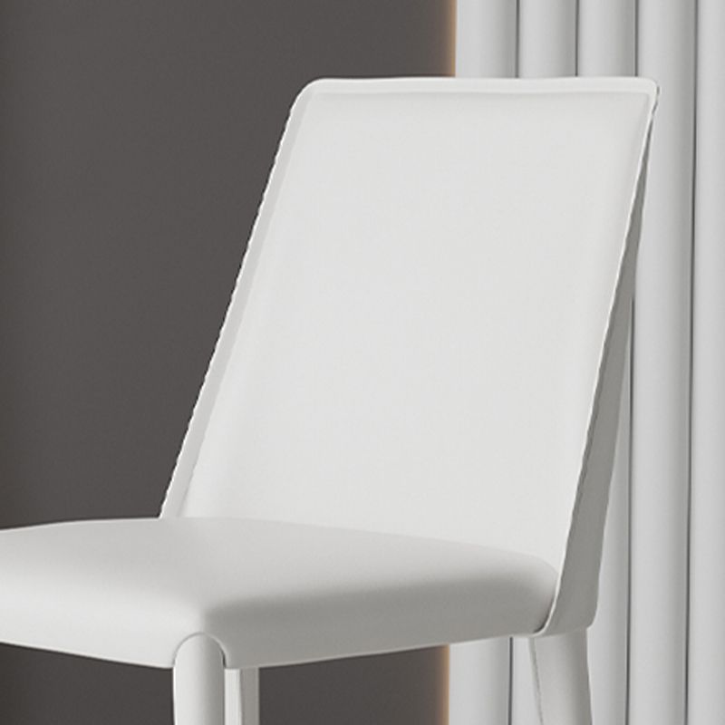 Low Back Armless Dining Chairs Modern Faux Leather Side Chair