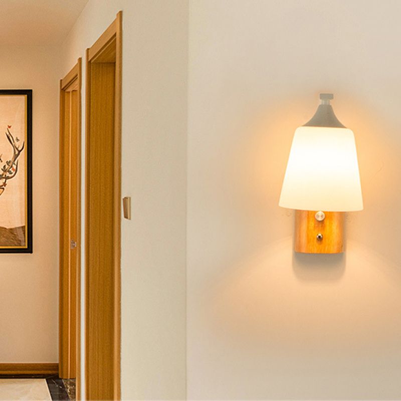 Modern Style Bell Shape Wall Light Glass 1 Light Sconces for Living Room
