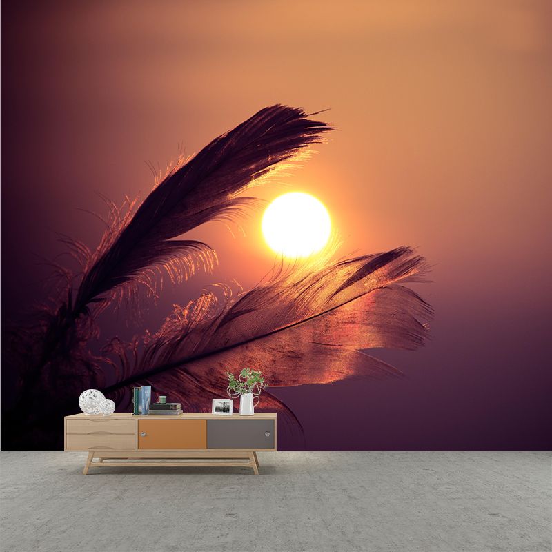 Feather Wall Mural Wallpaper Mildew Resistant Wall Covering for Decoration
