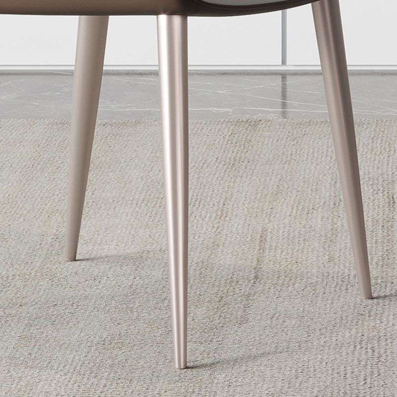 Modern Style Side Chair Metal Solid Back Dining Room Chair for Kitchen