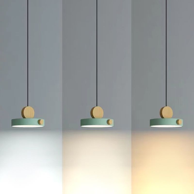 Moderne stijl Round Down Lighting Wood Multi Lights Hangende plafondlampen