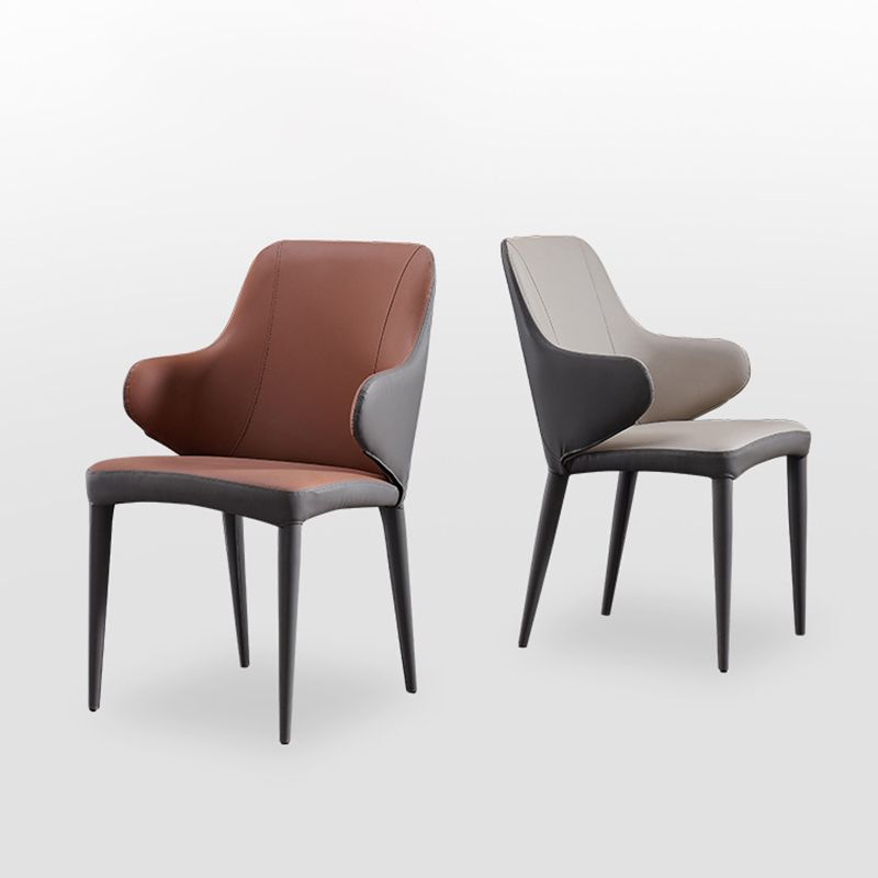 Contemporary Metal Dining Chair Upholstered Arm Chair for Restaurant Use