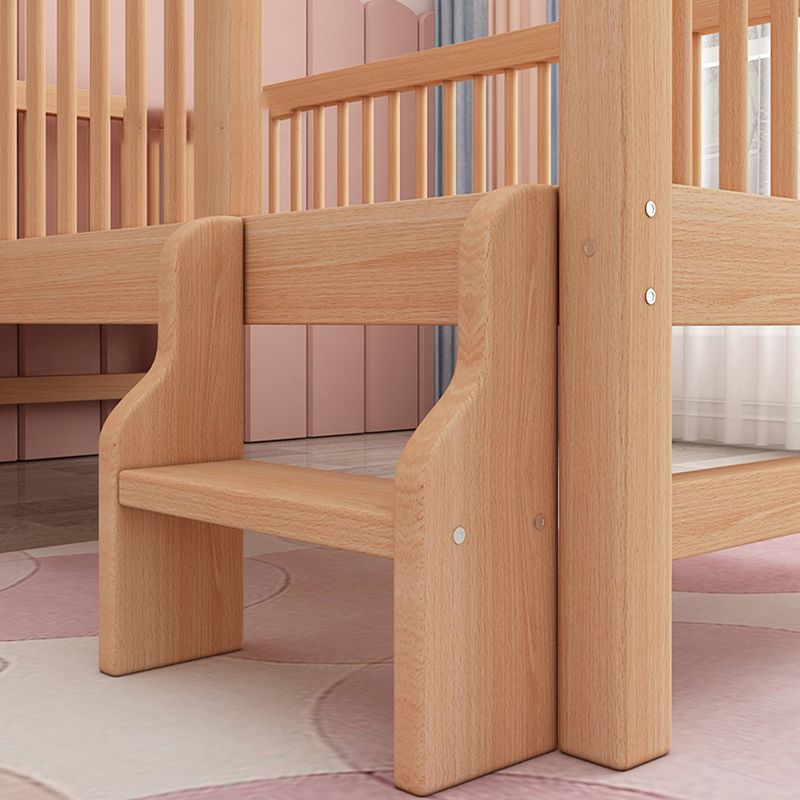 Scandinavian Solid Wood Toddler Bed Headboard Kids Bed with Guardrail