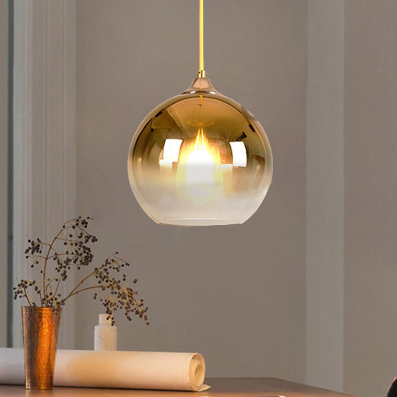 Salle à manger sphérique Lumière ombre Verre Single-bulbe Nordic Pendant Lightture