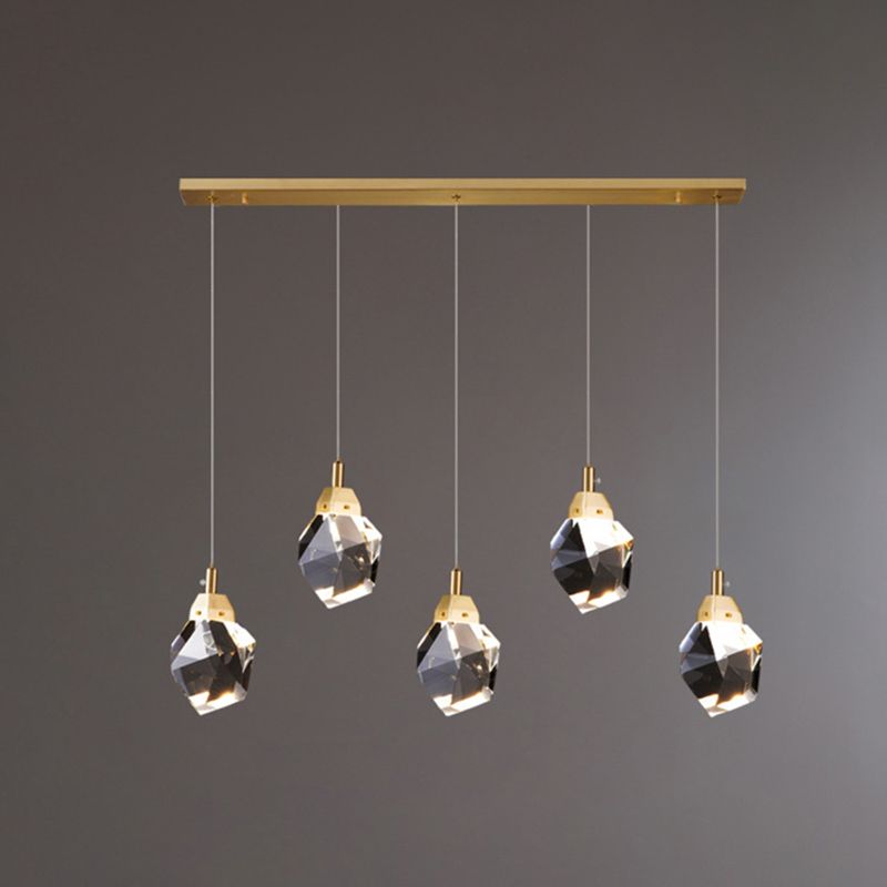 Postmoderne Einfachheit Geometrisch hängende Deckenleuchte Kristall -Aufhängung Anhänger Licht für das Restaurant
