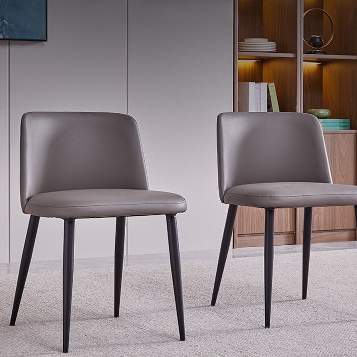 Contemporary Kitchen Chairs Armless Side Side Chair with Metal Legs
