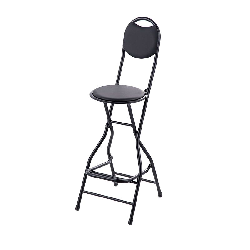 Contemporary Dining Stools Low Back Folding Bar Stools with Metal Base
