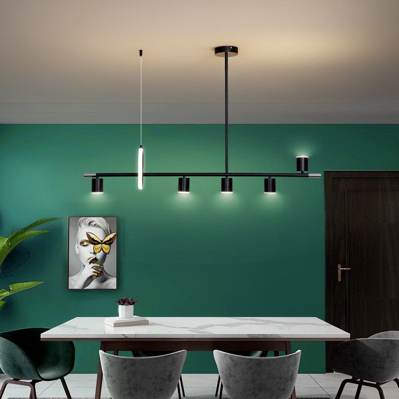 Cylinder Island Lighting Contemporary Metal Island Lighting Fixture for Kitchen