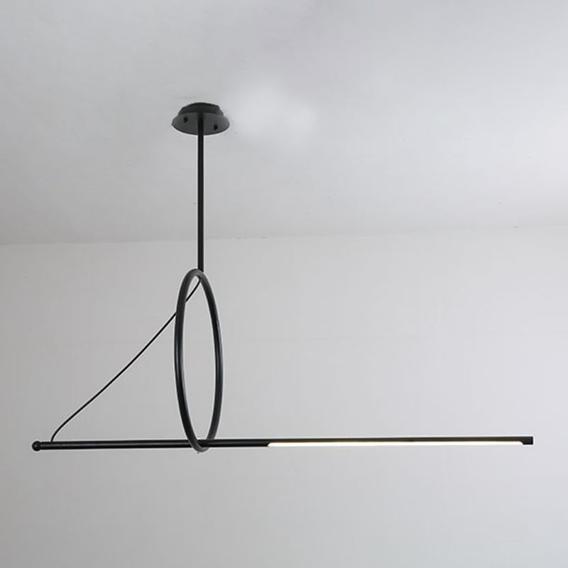 Geometric Island Lighting Fixtures Modern Chandelier Metal 1 Light Island Lamps in Black