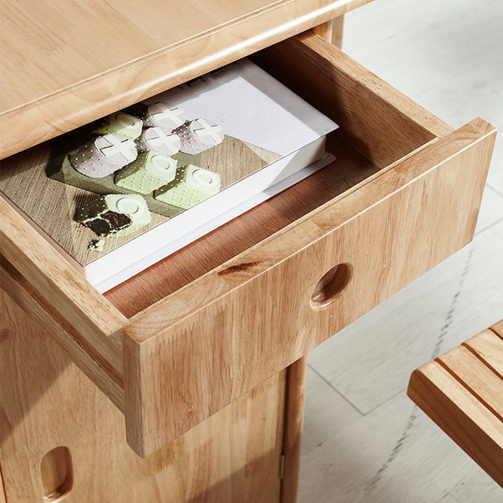 Midden-eeuwse moderne tafel rechthoek eetkamer rubberen hout vaste houten tafel (alleen tafel)