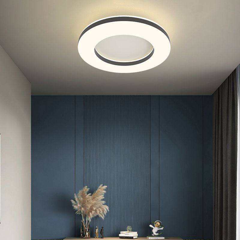 Acrylic Circular LED Flush Mount in Modern Simplicity Lacquered Iron Ceiling Light for Bedroom