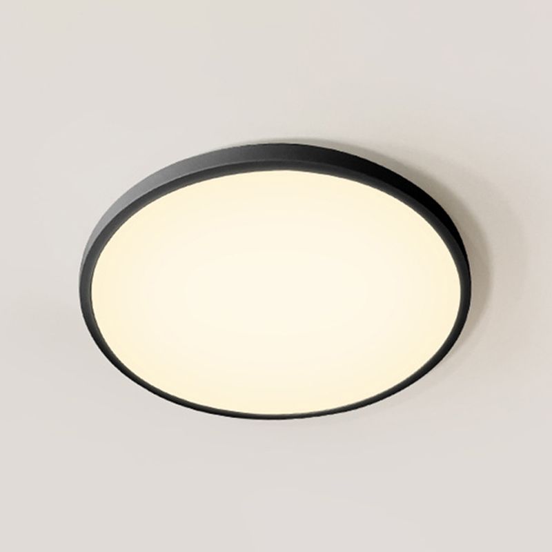 Modern Round Flush Light Fixtures Metal 1 Light Flush Mount Ceiling Fixture