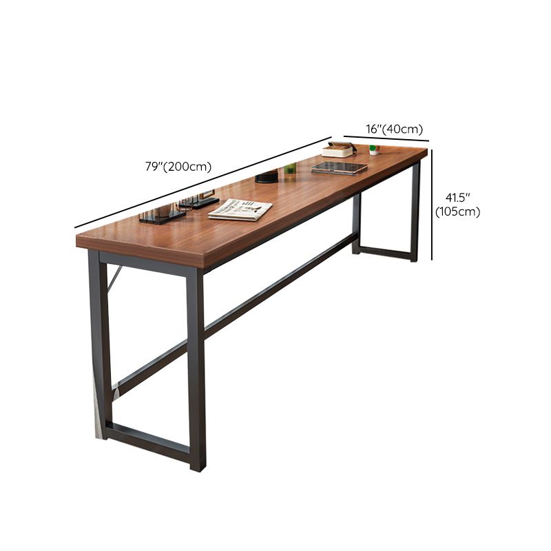 Industrial Style Bistro Bar Table Wooden Rectangle Metal Base Bar Table