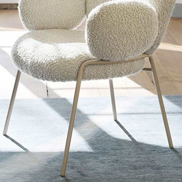 Contemporary Kitchen Dining Chairs Upholstered Side Chairs with Metal Base