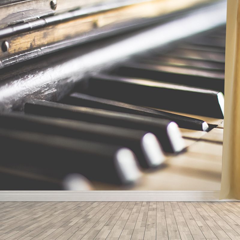 Piano Key Horizontal Photography Mural Decorative Eco-friendly for Bedroom
