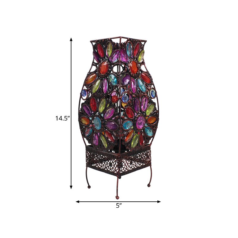 Bohemian kurviger Nachttisch Licht 1 Kopfmetall Nachttischbeleuchtung im Kupfer für Wohnzimmer