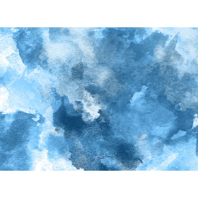 Blue Smoke Painting Mural Decal Abstract Modern Stain-Proof Wall Covering for Home