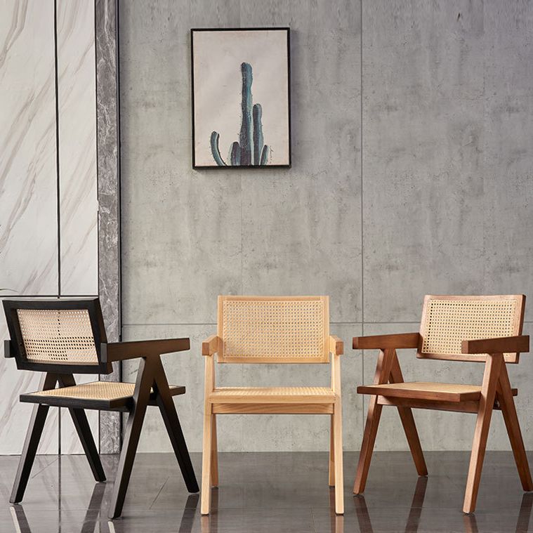 Modern Style Ash Wood Kitchen Dining Chairs Open Back Dining Side Chair