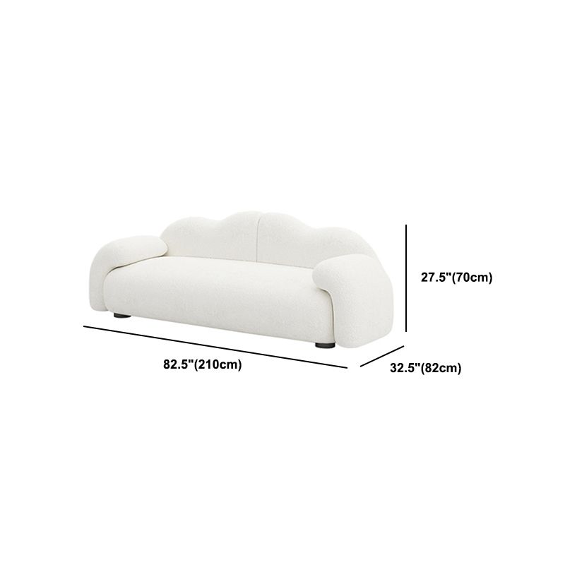 32.38" D Wool Sofa Modernism Pillow Top Arm Seating in White