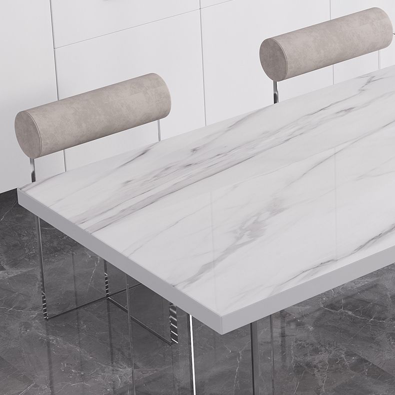 Modern 1/4/5/7 Pieces Dining Table Rectangle Stone Furniture in White