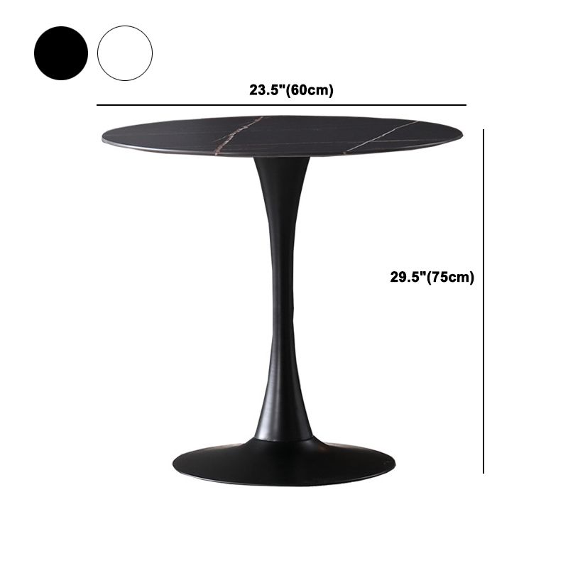 Glam Sintered Stone Dining Table Set Round 1/2/3/4/5 Pieces Dining Set for Home Use