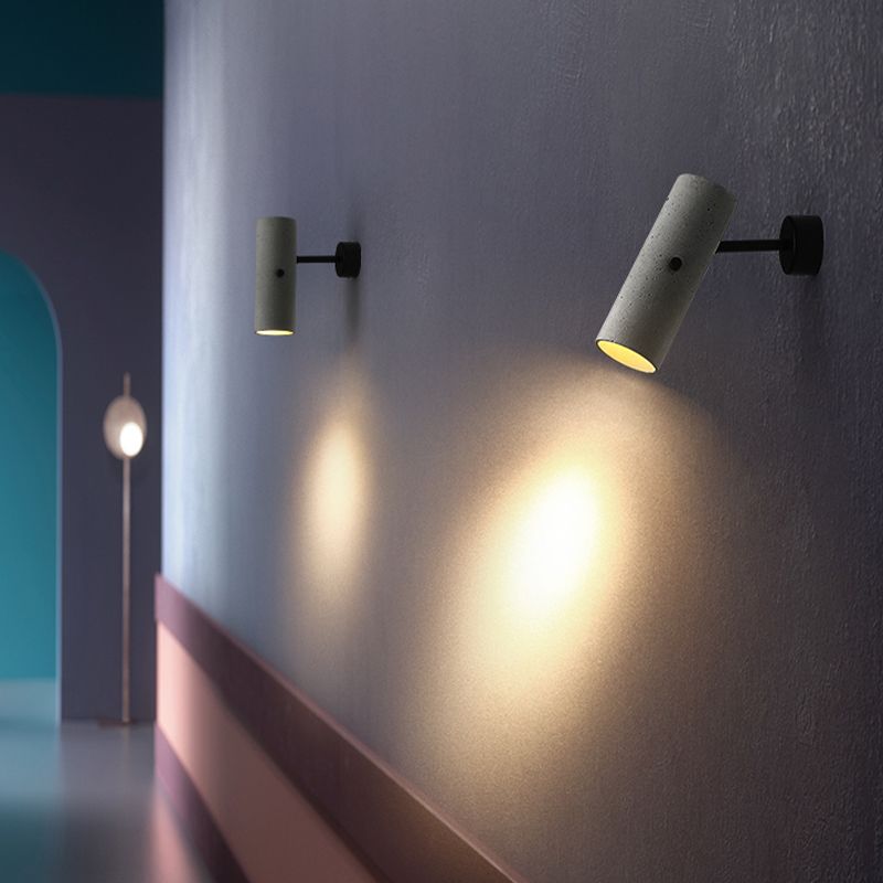 Lampada a parete cilindro lampada moderna a parete grigia a 1 luce con tonalità di cemento