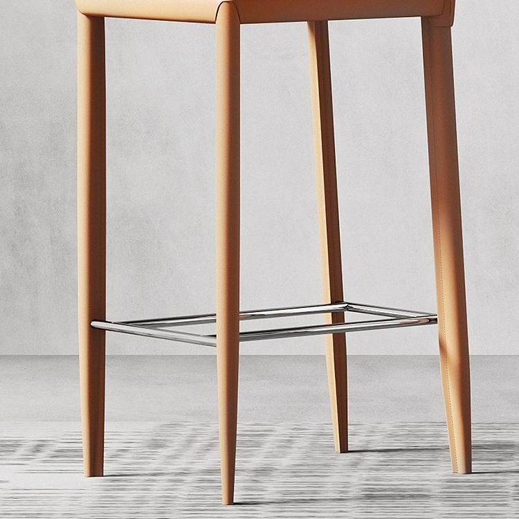 Indoor Faux Leather Counter Chair Contemporary Metal Legs Bar Stools