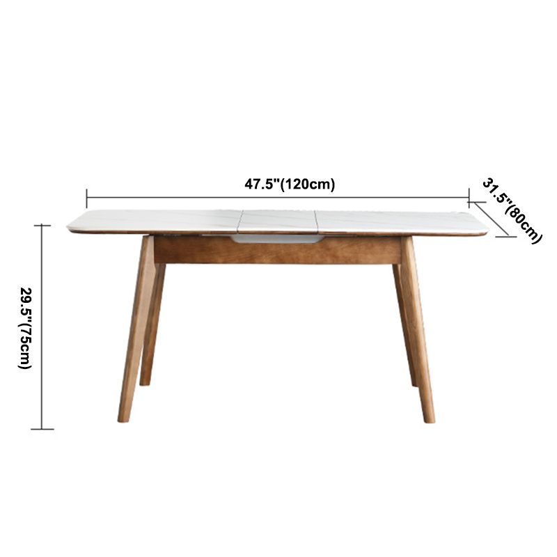 Table de salle à manger en pierre extensible rectangulaire Table de dinette de luxe traditionnelle à 4 pieds