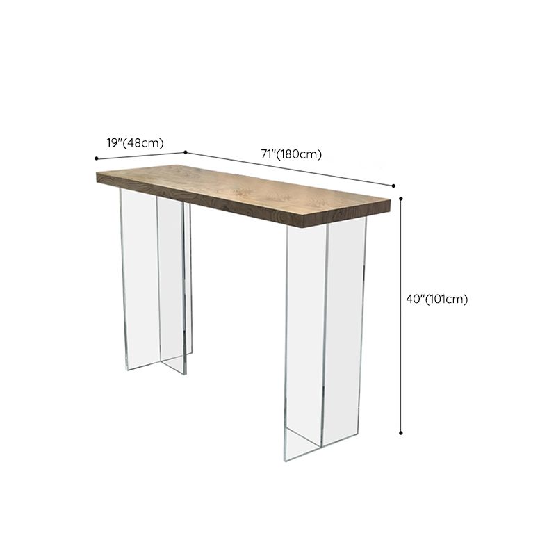 Rectangle Counter Height Pub Set 1/2/3 Pcs Modern Bar Table and Solid Wood Stools
