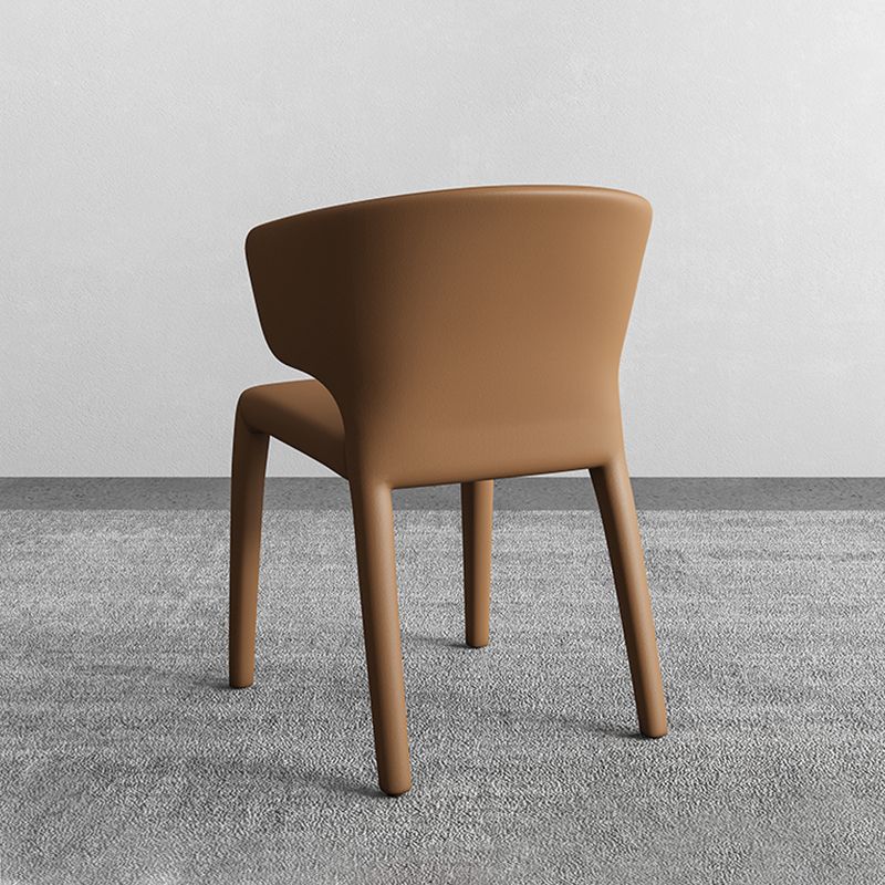 Contemporary Style Dining Chair Faux Leather Low Back Dining Side Chair
