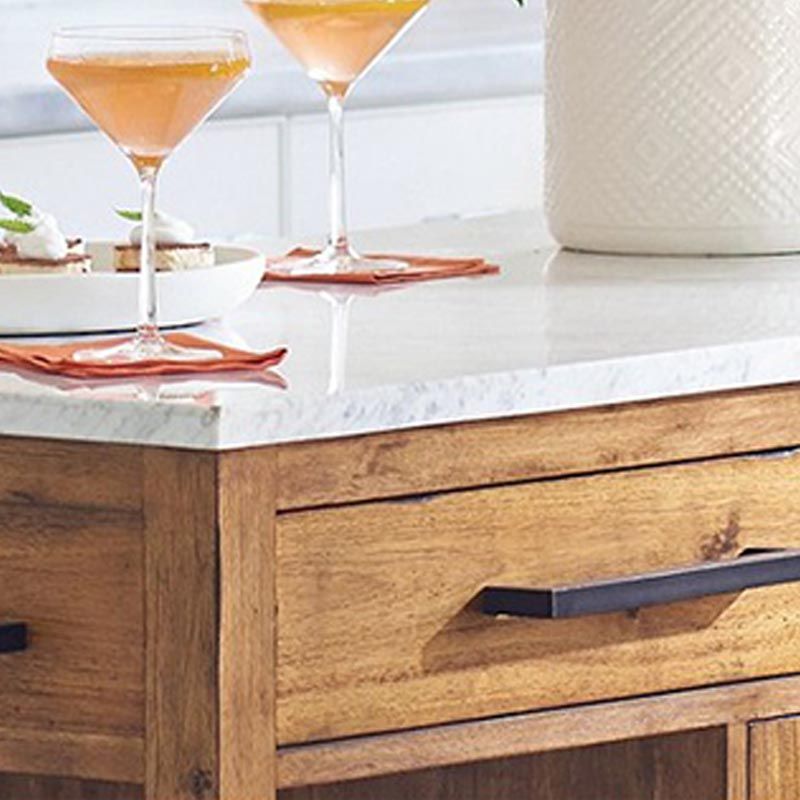 Modern Stationary Kitchen Island Table Sintered Stone Kitchen Island Table with Towel Rack