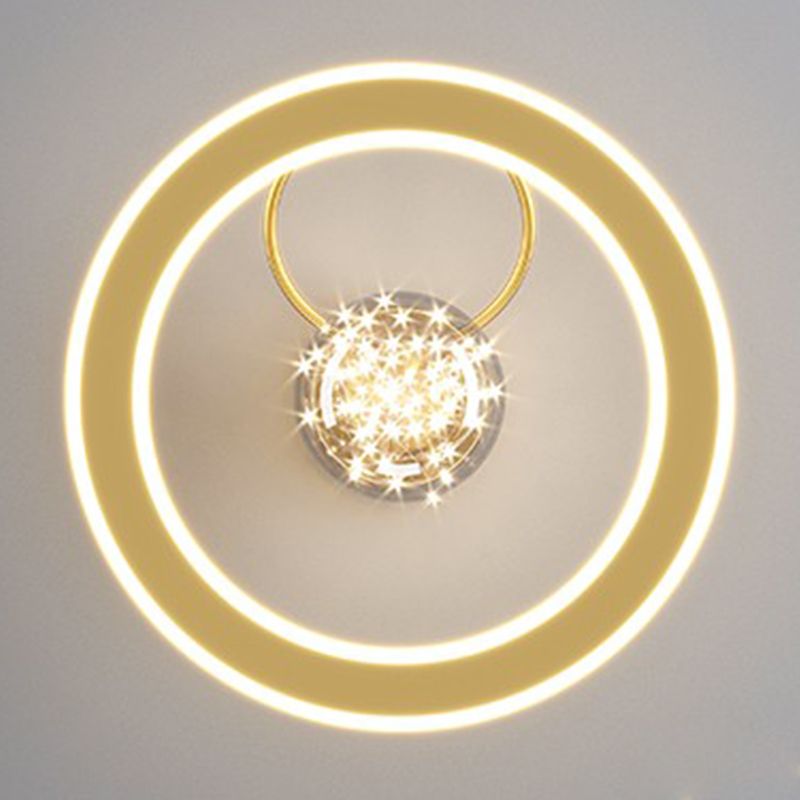 Plafonnier LED doré à éclairage encastré moderne Gypsophila