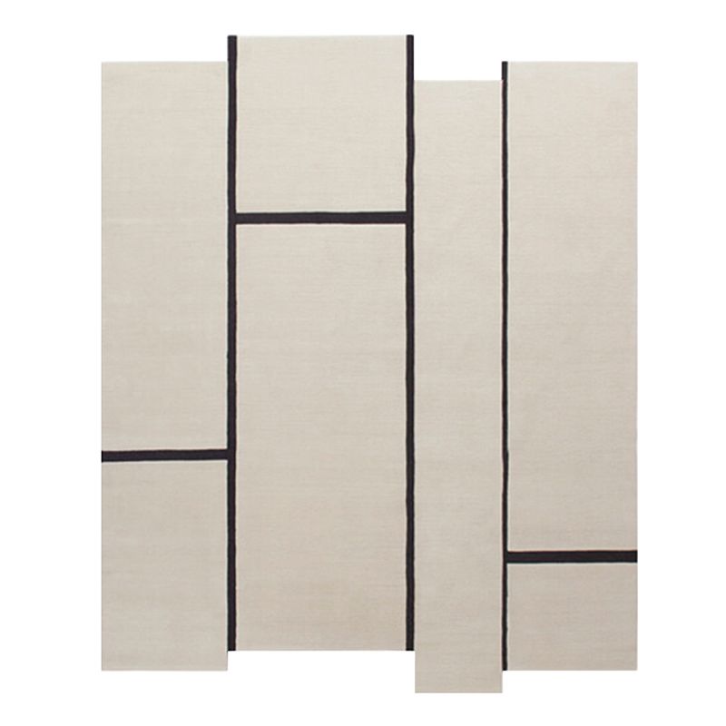 Stylish Modern Area Rug White Polyester Area Carpet Easy Care Washable Rug for Home Decor