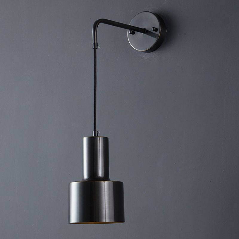 Metal Cylinder Sconce Light Fixture Modern 1-Light Wall Light