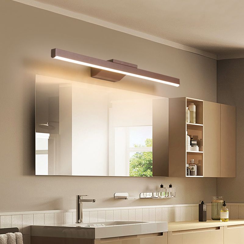 Linear Shape Wall Lighting Modern Style Metal 1 Lights Sconce Lamp for Shower Room